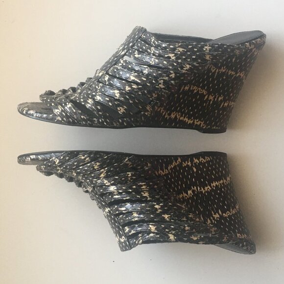 Calvin Klein Wedge Phillipa Snakeskin Strappy Shoe - Picture 10 of 13
